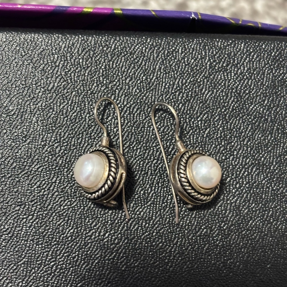 sterling Silver Pearl Earrings